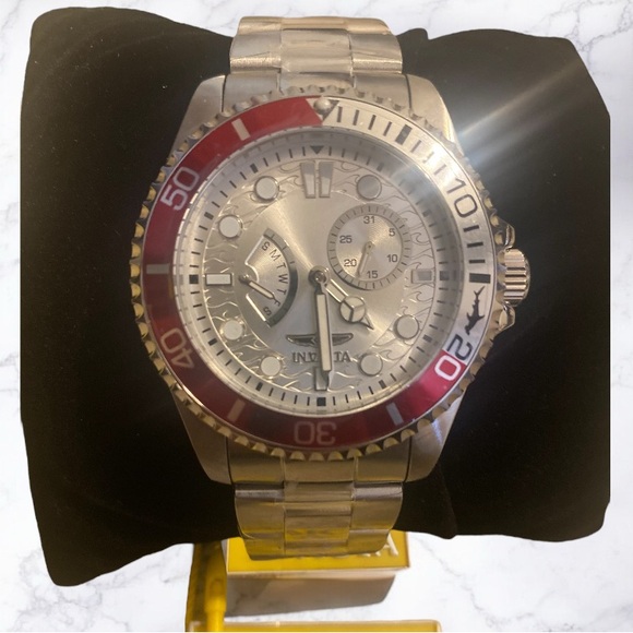 NWT Invicta Pro Diver 43mm Red and Silver Watch 49713 - Picture 2 of 6